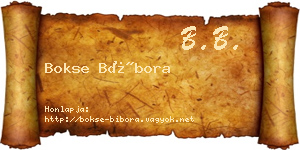 Bokse Bíbora névjegykártya